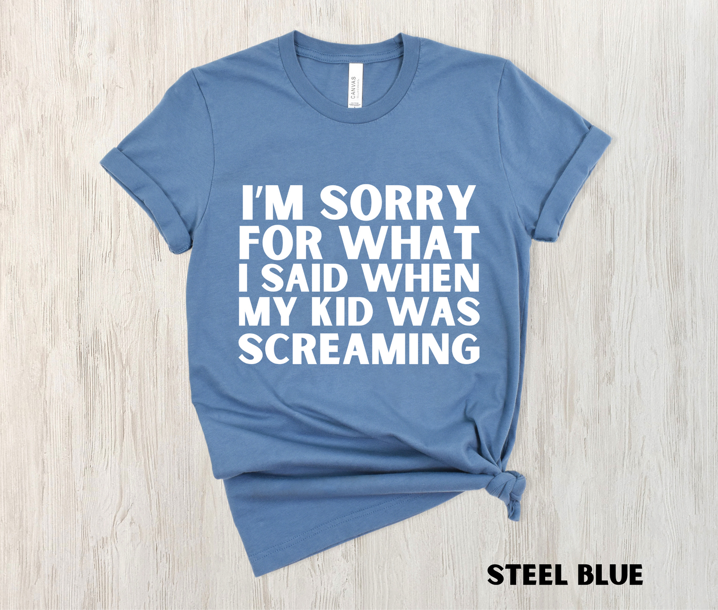 steel blue colored funny mom shirt - I'm Sorry for what I said when my kid was screaming in white